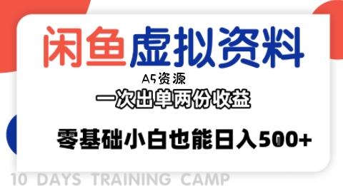 闲鱼虚拟资料新变现玩法,信息差项目,一次出单两份收益,无需囤货,可批量矩阵,零基础小白也能日入多张