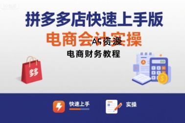 拼多多店快速上手版电商会计实操-电商财务教程