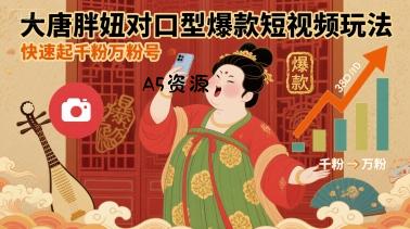 大唐胖妞对口型爆款短视频玩法，快速起千粉万粉号