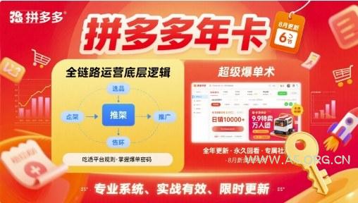 拼多多年卡【8月更新6节】拼多多全链路运营底层逻辑，超级爆单术
