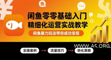 闲鱼零基础入门精细化运营实战教学，闲鱼暴力玩法带你成功变现