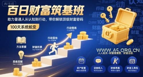 百日财富筑基班，助力普通人从认知到行动，带你解锁顶级财富密码