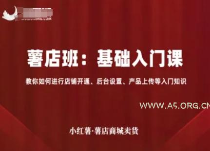 小红薯薯店商城卖货，基础入门课，教你如何进行店铺开通、后台设置、产品上传等入门知识