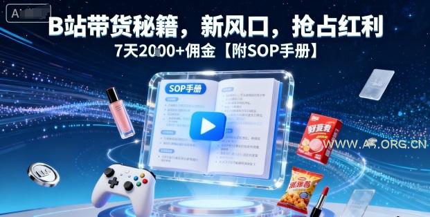 B站带货秘籍，新风口，抢占红利，7天2k+佣金【附SOP手册】