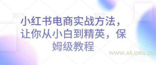 小红书电商实战方法，让你从小白到精英，保姆级教程