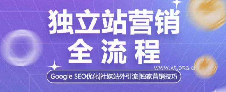 独立站营销全流程，Google SEO优化，社媒站外引流，独家营销技巧