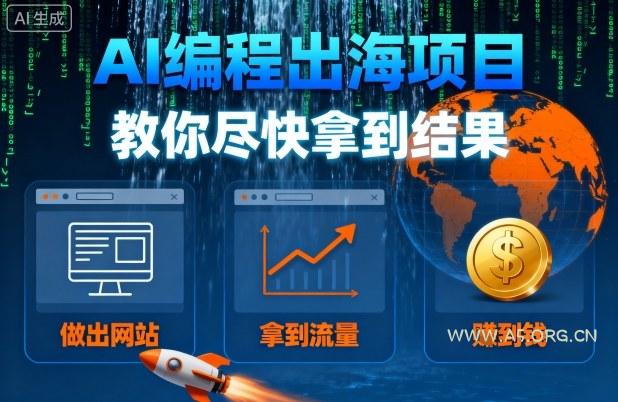 AI编程出海项目,教你尽快拿到结果-做出网站、拿到流量、賺到钱