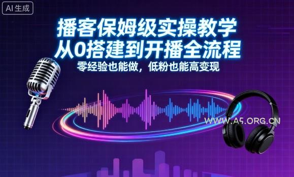 播客保姆级实操教学，从0搭建到开播全流程，零经验也能做，低粉也能高变现