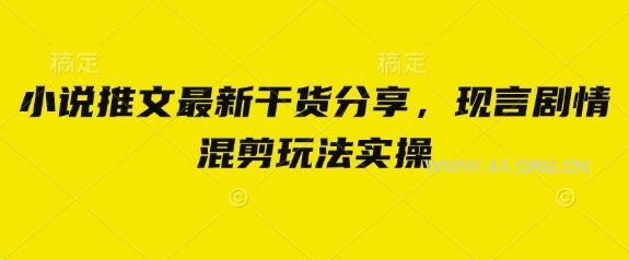小说推文最新干货分享，现言剧情混剪玩法实操