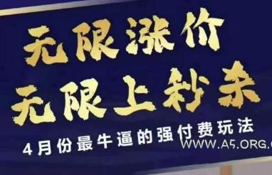 4月12号拼多多线上课，无限涨价，无限上秒杀，4月份最牛逼的强付费玩法