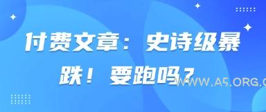 付费文章：史诗级暴跌！要跑吗？