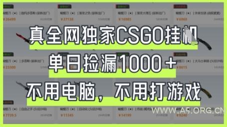 真全网独家CSGO挂G，单日捡漏1k+【揭秘】