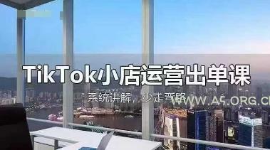 TikTok小店运营出单课，从开店选品、运营出单、发货回款，进行全流程讲解