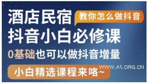 抖音本地生活酒店民宿运营，0基础也可以做抖音增量