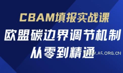 CBAM填报实战课，欧盟碳边界调节机制，从零到精通