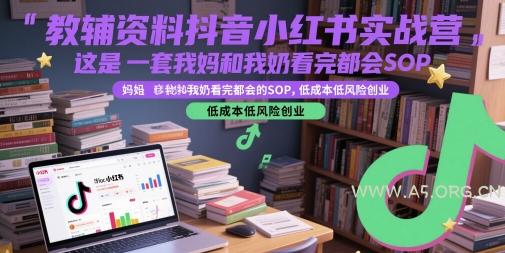 教辅资料抖音小红书实战营，这是一套我妈和我奶看完都会的SOP，低成本低风险创业（更新）