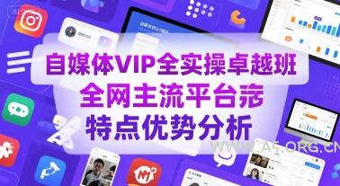 自媒体VIP全实操卓越班，全网主流平台特点优势分析