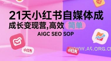 21天小红书自媒体成长变现营,高效 简单 AIGC SEO SOP