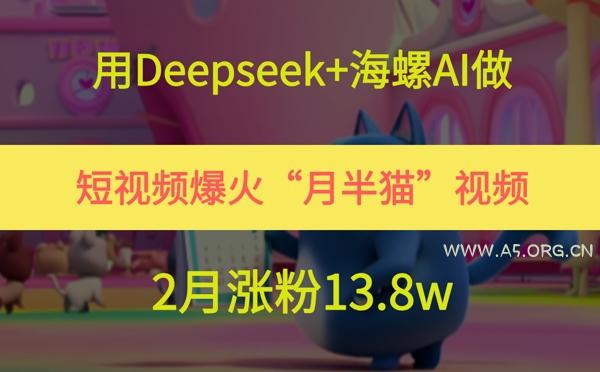 用Deepseek+海螺AI做短视频爆火“月半猫”视频,2月涨粉13.8w