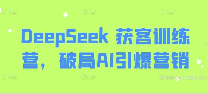 DeepSeek 获客训练营,破局AI引爆营销