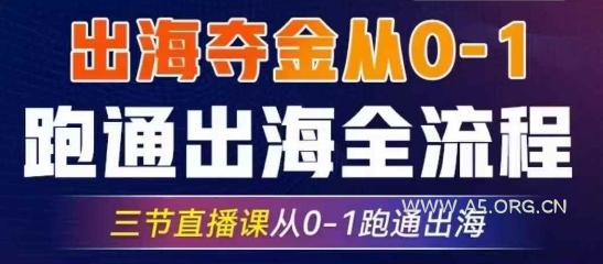 2025出海夺金从0-1跑通出海全流程,三节直播课从0-1跑通出海,教你用AI跑通全流程