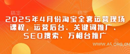 2025年4月份淘宝全套运营现场课程，运营后台、关键词推广、SEO搜索、万相台推广