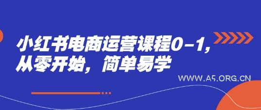 小红书电商运营课程0-1，从零开始，简单易学