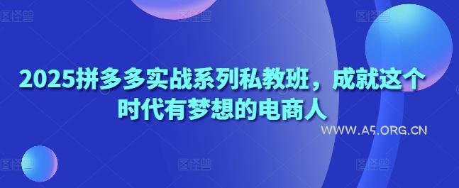 2025拼多多实战系列私教班，成就这个时代有梦想的电商人