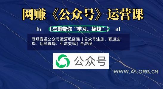 网创赛道公众号运营私密课【公众号注册、赛道选择、话题选择、引流变现】全流程