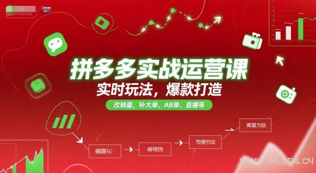 拼多多实战运营课，实时玩法，爆款打造，改销量，补大单，AB单，直播等（更新2025月）