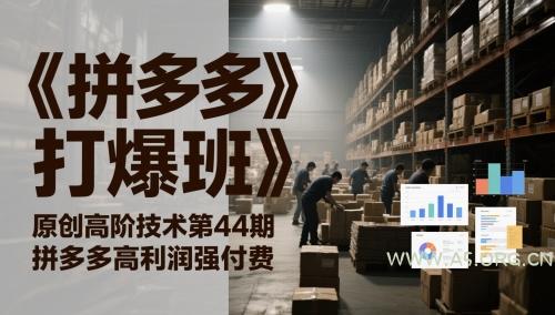 《拼多多打爆班》原创高阶技术第44期,拼多多高利润强付费