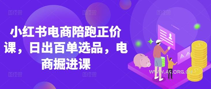 小红书电商陪跑正价课，小红书官方认证电商讲师教学，日出百单选品，电商掘进课