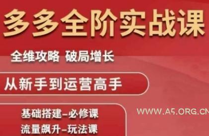 拼多多全阶实战课程，全维攻略，破局增长，从新手到运营高手