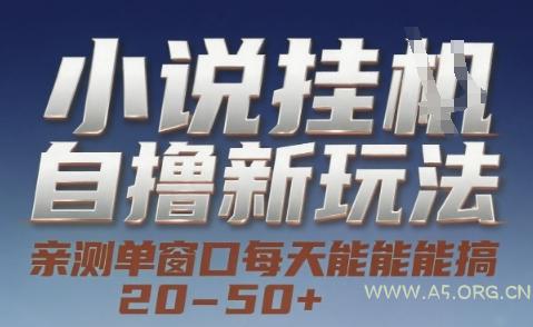 小说自撸新玩法 — 亲测单窗口每天能搞 20-50+，支持矩阵化批量操作【揭秘】