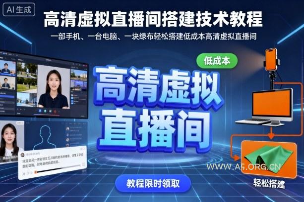 高清虚拟直播间搭建技术教程，一部手机、一台电脑、一块绿布轻松搭建低成本高清虚拟直播间