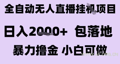 最新全自动抖音无人直播挂G项目，日入2k+ 包落地暴力撸金，小白可做【揭秘】