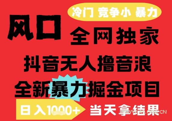 25年6月高爆抖音无人直播最新撸音浪掘金项目，解放双手小白可做，无脑日入1k+，门槛低【揭秘】