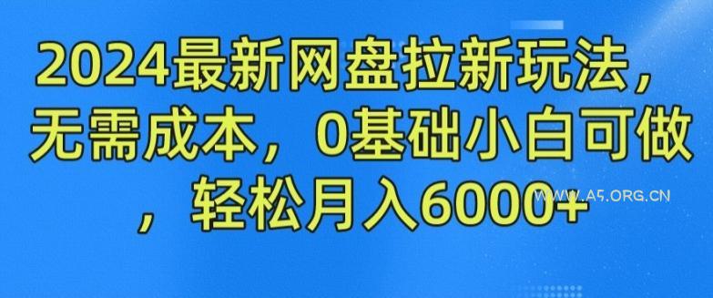 2024最新网盘拉新玩法，无需成本，0基础小白可做，轻松月入6000+【揭秘】