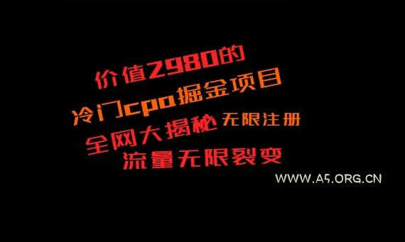 价值2980的CPA掘金项目大揭秘，号称当天收益200+，不见收益包赔双倍