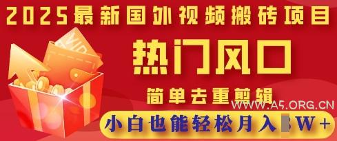 2025最新视频搬砖项目,热门风口,简单去重剪辑,小白也能轻松月入过W