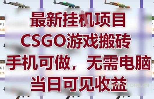 最新挂G项目，CSGO游戏搬砖，手机可做，无需电脑，当日见收益【揭秘】
