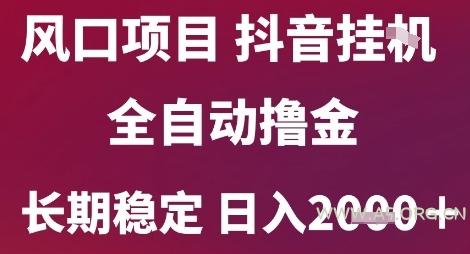 风口项目,六月最新玩法抖音无人挂G,全自动撸金,长期稳定 日入2k+【揭秘】