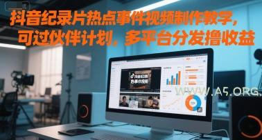 抖音纪录片热点事件视频制作教学,可过伙伴计划,多平台分发撸收益