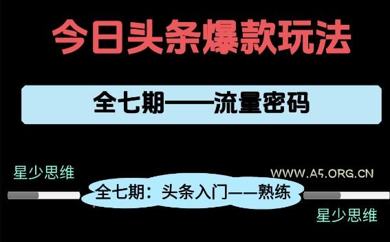头条系列全七期项目拆解，全是干货，新手从0-1必经过程，99的人会踩的坑