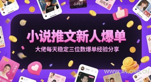 小说推文新人爆单大佬每天稳定三位数爆单经验分享