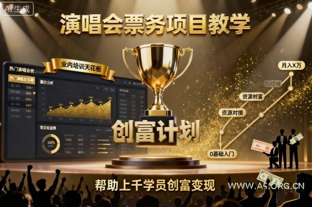 演唱会票务项目教学，业内培训天花板，帮助上千学员创富变现（更新）