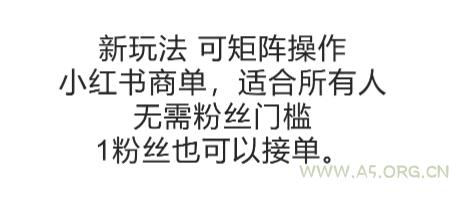 可矩阵操作，小红书商单新玩法，适合所有人，无需粉丝门槛，1粉丝也可以接单