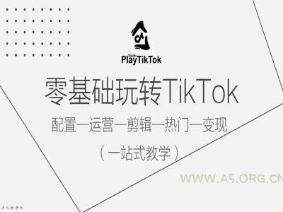 零基础玩转TikTok，配置一运营一剪辑一热门一变现，一站式教学