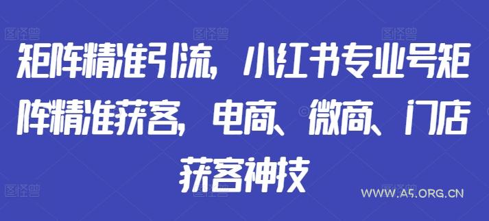 矩阵精准引流,小红书专业号矩阵精准获客,电商、微商、门店获客神技