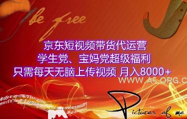 京东短视频带货代运营,学生党、宝妈党超级福利,只需每天无脑上传视频,月入8000+【仅揭秘】
